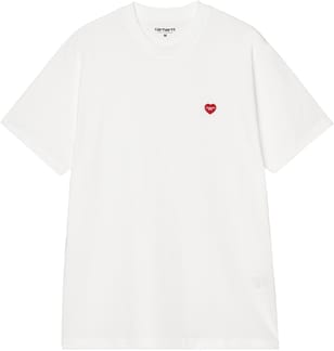 S/S Small Heart T-Shirt White / Red