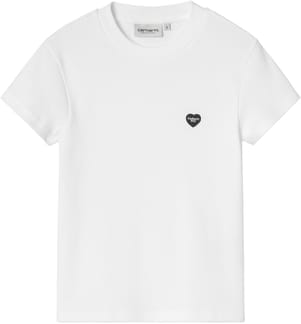 W' S/S Small Heart Patch T-Shirt White / Black