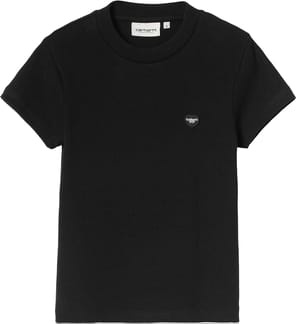 W' S/S Small Heart Patch T-Shirt Black / Black