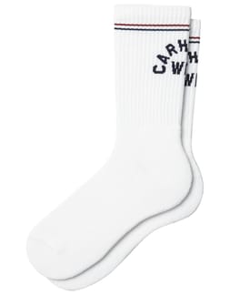Arch Script Socks White Dark Navy