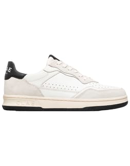 Haywood White Leather Black