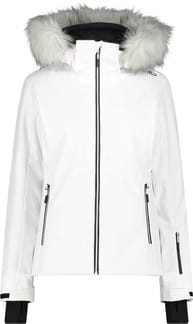 Woman Jacket Zip Hood Softshell Bianco