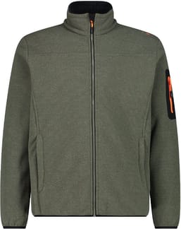 Man Jacket Fix Hood Jacquard Knitted Olive