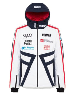 Mens Ski Jacket Sapporo White Blue Black Bright