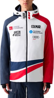 Men Ski Jacket France White Navy Blue Bright Red