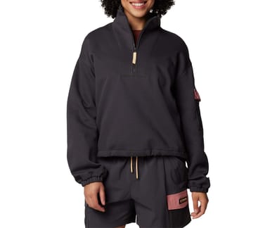 Painted Peak Cropped Fleece Shark Pink Agave