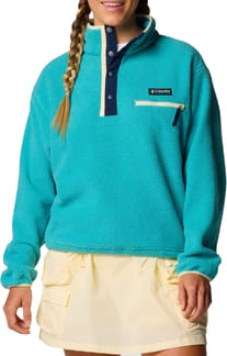 Helvetia II Cropped Half Snap Fleece Teal