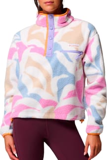 Helvetia II Printed Cropped Half Snap White Floristic