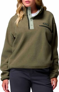 Helvetia II Cropped Half Snap Fleece Stone Green Safari