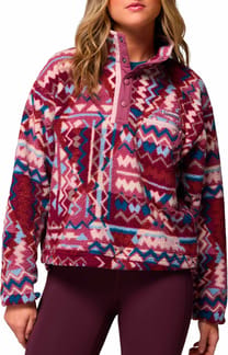 Helvetia II Printed Cropped Half Snap Antique Mauve Geomix