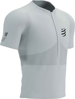 Trail Half-Zip Fitted SS Top White
