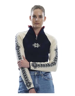 Geilo W Sweater Navy / Off White / Raspberry