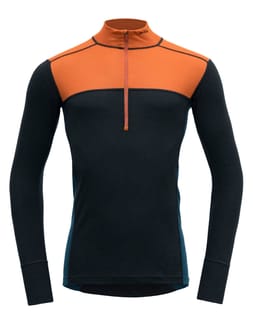 Lauparen Merino 190 Zip Neck Man Flame/Ink/Flood
