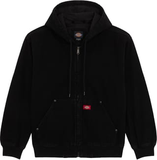 Hilham Lined Denim Hooded Bomber Black