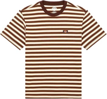 Stripe SS Tee Chocolate Brown