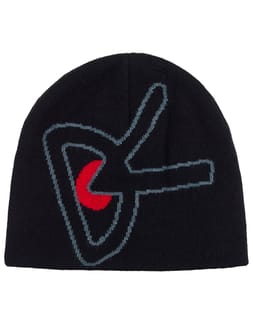 Merino Wool Beanie Black/Red