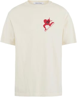 California Cotton Tee Run With Heart Vintage White