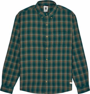 Button Down Regular Flannel Shirt Green Checks