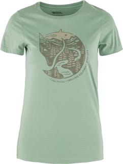 Arctic Fox Print T-Shirt W Misty Green