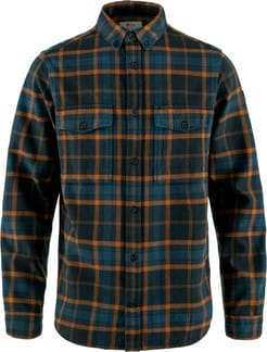 Övik Twill Shirt M Dark Navy-Chestnut