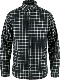 Övik Flannel Shirt M Dark Navy-Chalk White