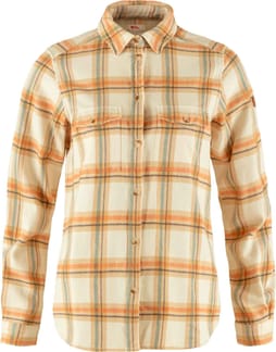 Övik Heavy Flannel Shirt W Chalk White-Dune Beige
