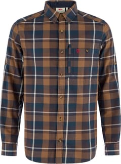 Fjällglim Regular Shirt M Wood Brown Black Oak