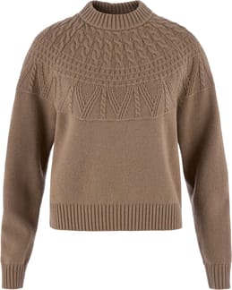 Övik Solid Jacquard Knit W Suede Brown