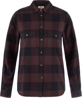 Övik Heavy Flannel Shirt W Black Oak Black