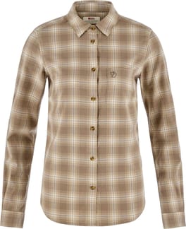 Övik Flannel Shirt W Chalk White Suede Brown
