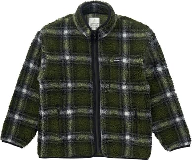 Shadow Plaid Sherpa Jacket Olive Shadow Plaid