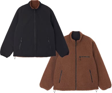 Reversible Sherpa Jacket Dark Brown/Black