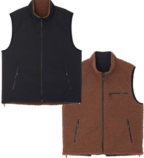 Reversible Sherpa Vest Dark Brown/Black