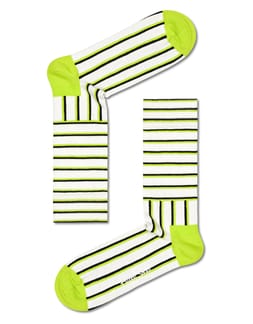 Blocked Stripe Sock Noir Blanc