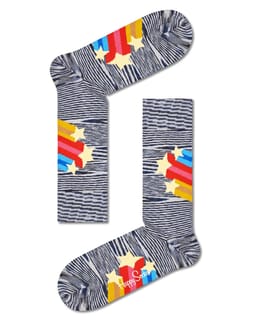 Shooting Stars Sock Noir Blanc