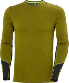Lifa Merino Midweight Crew Olive Green
