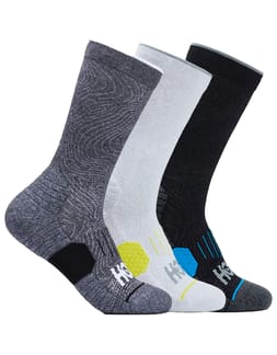 U Crew Run Sock 3-Pack White / Black / Grey