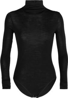 W Queens LS High Neck Bodysuit Black
