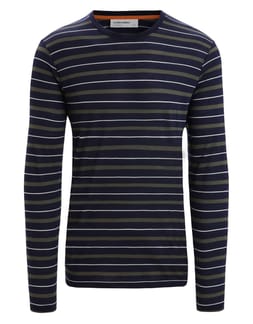 M Merino Wave LS Tee Stripe Midnight Navy/Loden/S