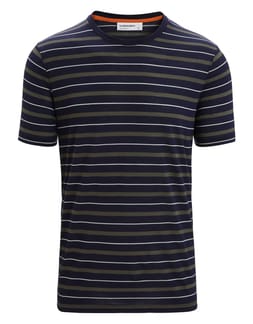 M Merino Wave SS Tee Stripe Midnight Navy/Loden/S