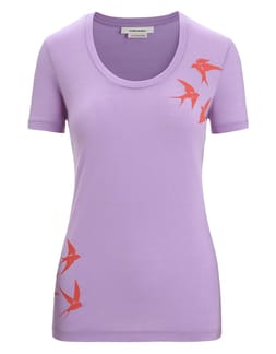 W Tech Lite II SS Scoop Tee Swarming Shapes Purple Gaze