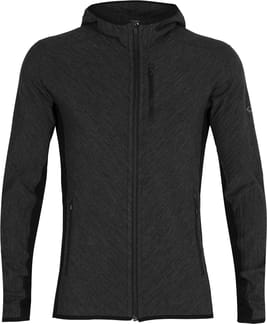 M Merino Descender LS Zip Hood Jet Heather/Black