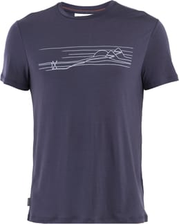 M Merino Core SS Tee Ski Stripes Graphite
