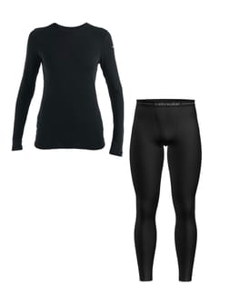 W Merino 175 Everyday LS Crewe and Leggings Set Black