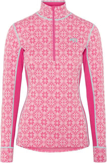Rose Half Zip Baselayer Top Bright Pink