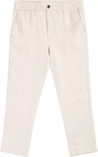 Tim Tapered Herringbone Linen Pants Light Feather Gray