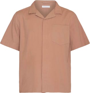 Box Short Sleeve Seersucker Shirt Chocolate Malt