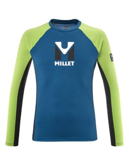 Trilogy Logo Wool TS LS M Sky Diver/Acid Green