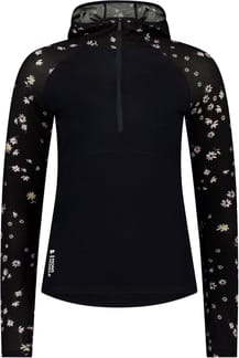 Bella W Merino Long Sleeve Hood Black Daisy