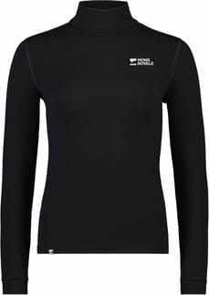 Cascade W Merino Base Layer Mock Neck Long Sleeve Black